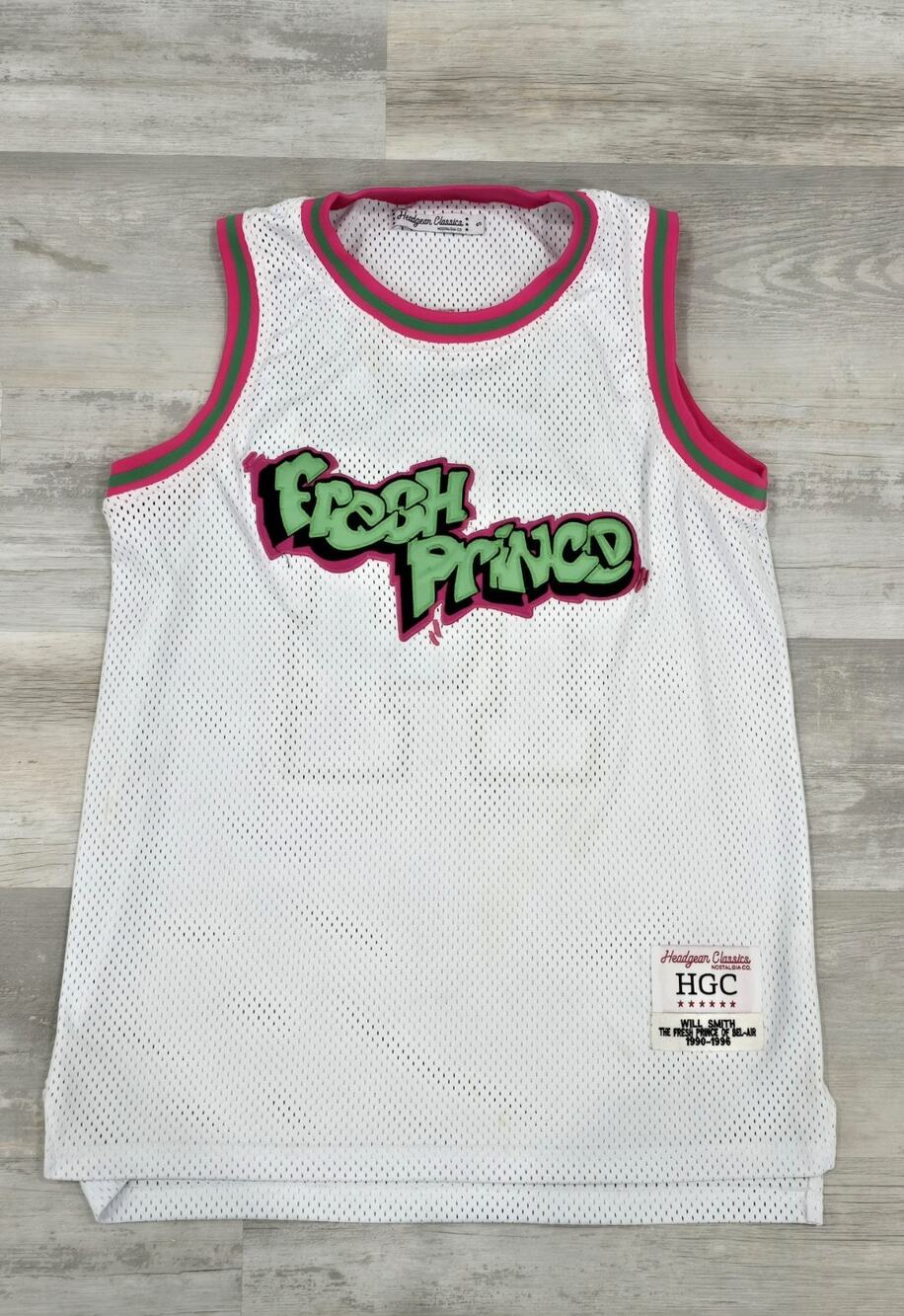 Will Smith Fresh Prince Basketball Jersey Headgear Classics Mens Size Small